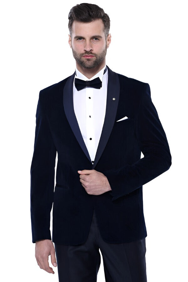 Tuxedo Jacket Men's Navy Blue Velvet Blazer Elegant Hosting Party Wear  Dinner Jacket Wedding Blazer Coat - Etsy Sweden